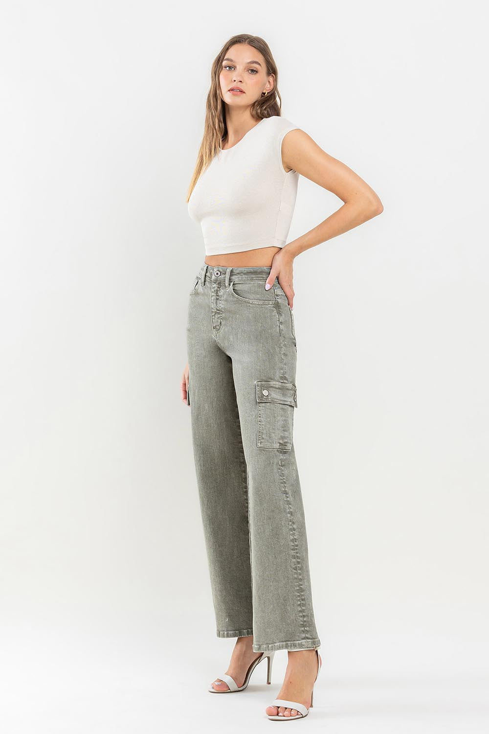 90's Super High Rise Cargo Jeans